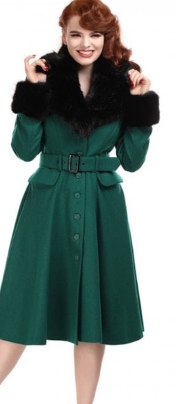 BNWT Collectif Cora faux fur swing coat sz UK 18💘 - Picture 1 of 8
